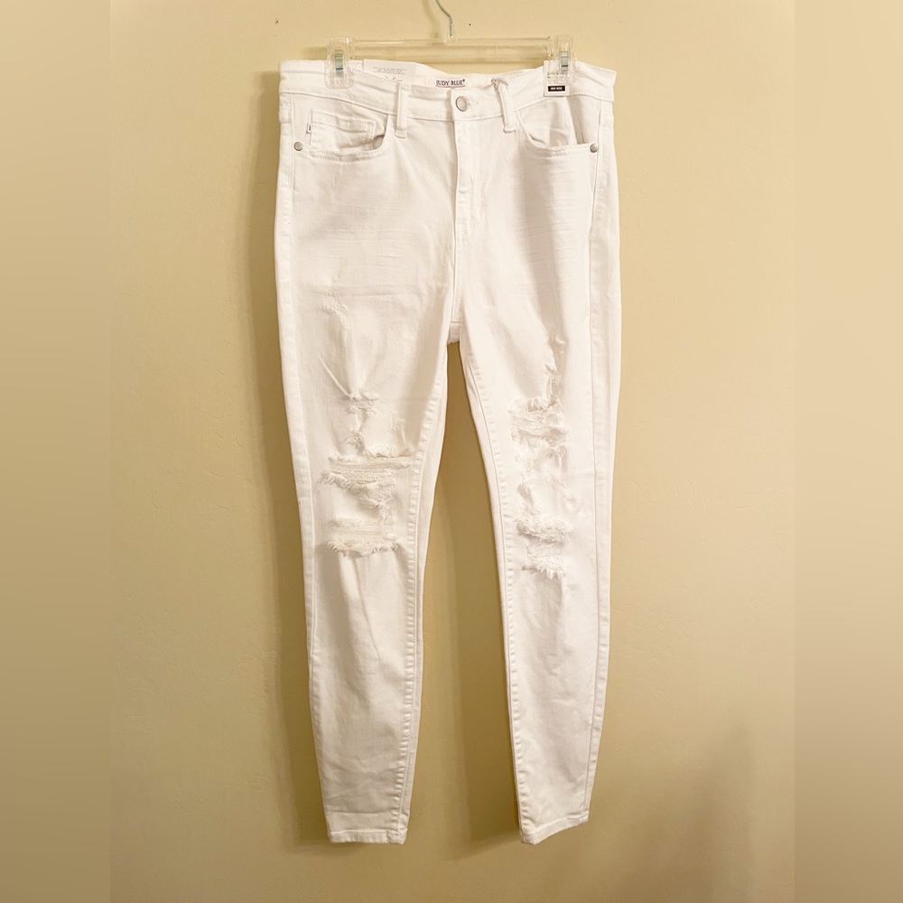 Judy Blue Mid-Rise Skinny Destroyed Jeans 82280 - Picture 5 of 10